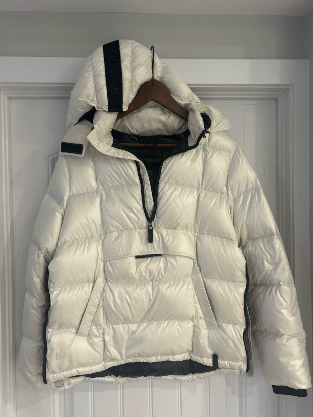 RUDSAK White Hooded Puffer Jacket with removable hood